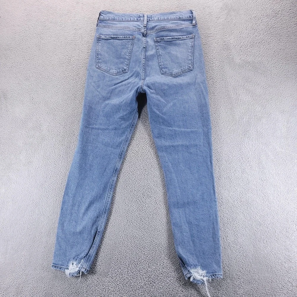 AGOLDE Jeans Womens 28 Blue Nico High Rise‎ Skinny Button Fly Raw Hem Cropped